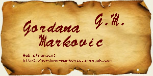 Gordana Marković vizit kartica